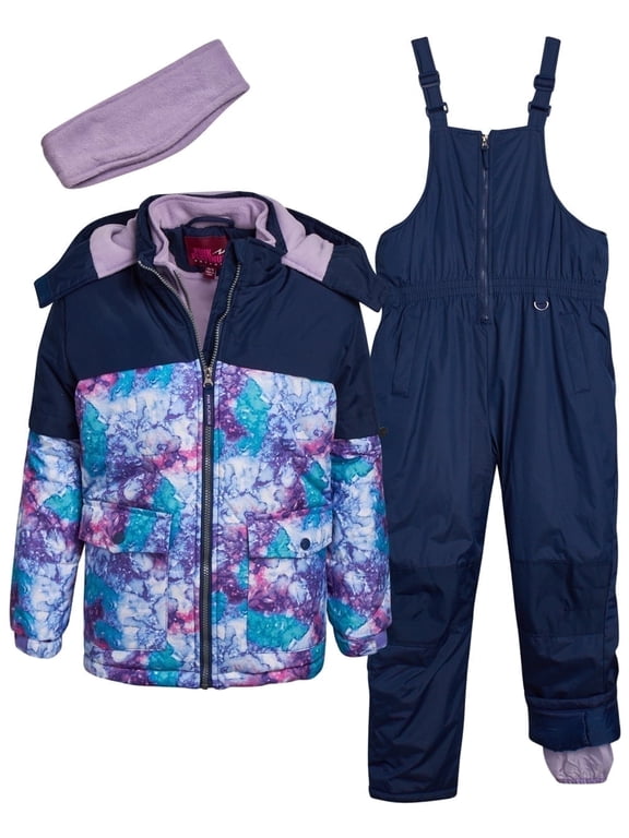 Girls Snow Suit- Heavyweight Water-Resistant Ski Jacket and Snow Bibs for Girls 2 Piece