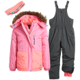 thumbnail image 1 of Pink Platinum Girls' Snowsuit - Water Resistant Winter Jacket and Ski Bib Overalls (4-16), 1 of 7
