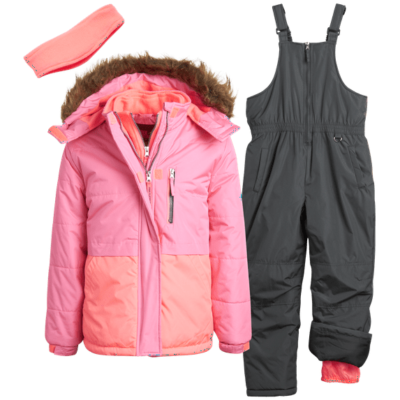 Pink Platinum Girls' Snowsuit - Water Resistant Winter Jacket and Ski Bib Overalls (4-16)