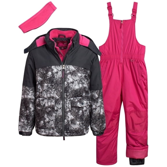 Pink Platinum Girls Snow Suit- Heavyweight Water-Resistant Ski Jacket and Snow Bibs for Girls 2 Piece