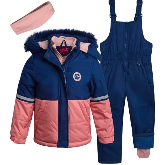 Pink Platinum Girls Snow Suit- Heavyweight Water-Resistant Ski Jacket and Snow Bibs for Girls 2 Piece