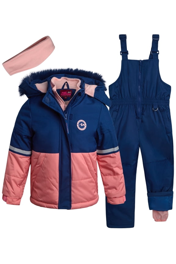 Girls Snow Suit- Heavyweight Water-Resistant Ski Jacket and Snow Bibs for Girls 2 Piece
