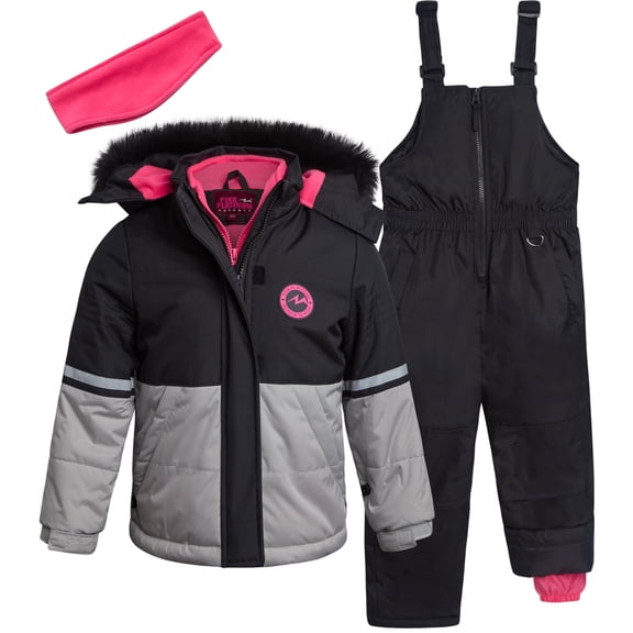 Pink Platinum Girls Snow Suit- Heavyweight Water-Resistant Ski Jacket and Snow Bibs for Girls 2 Piece