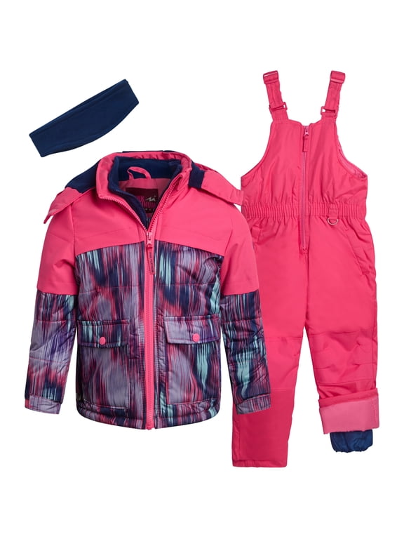 Girls Snow Suit- Heavyweight Water-Resistant Ski Jacket and Snow Bibs for Girls 2 Piece
