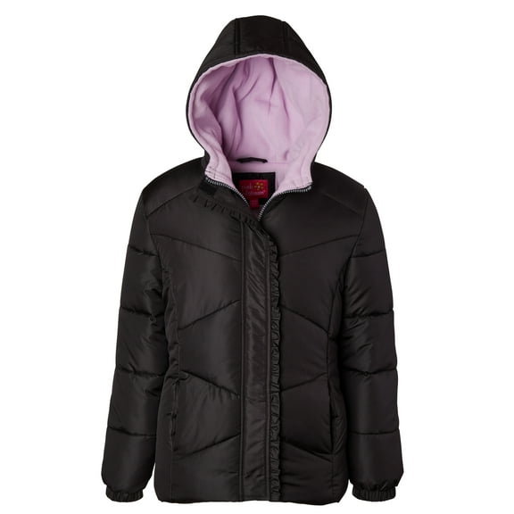 Pink Platinum Girls Solid Hooded Winter Puffer Coat, Sizes 4-16