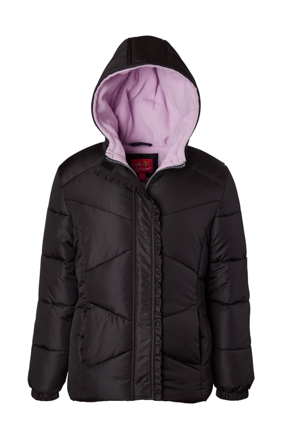 Girls Solid Hooded Winter Puffer Coat, Sizes 4-16