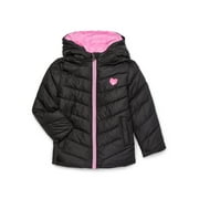 PINK PLATINUM Girls Solid Quilted Puffer Coat with Hood, Sizes 4-16