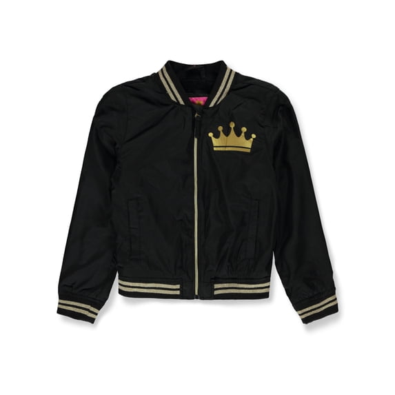Pink Platinum Girls' Windbreaker Jacket Color: black Size: 14 - 16