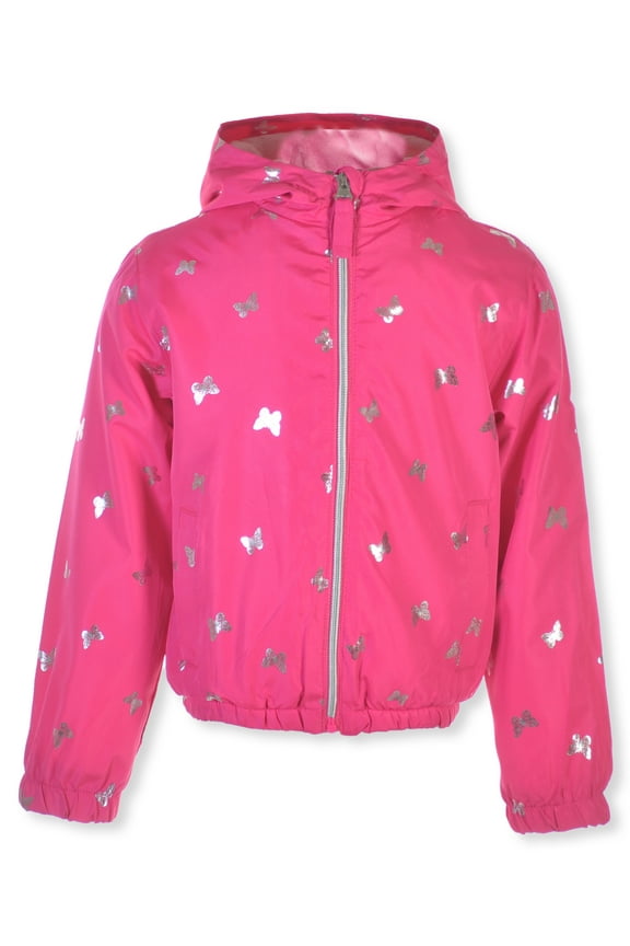 Girls' Windbreaker Jacket Color: fuchsia Size: 7 - 8
