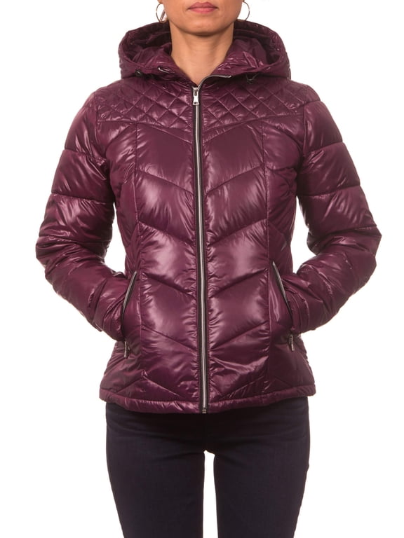 Junior Plus Size Hooded Down Blend Jacket