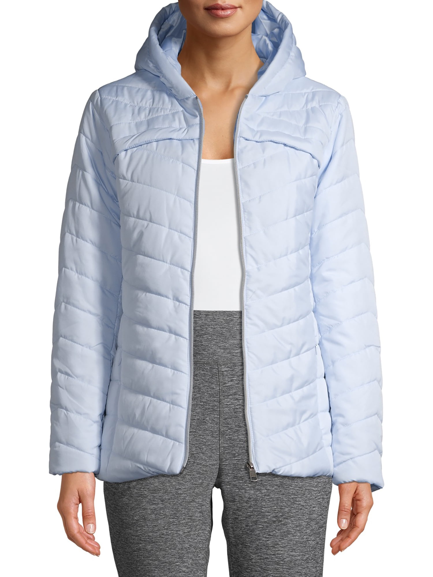 Pink Platinum Juniors' Midweight Quilt Faux Packable Puffer Jacket