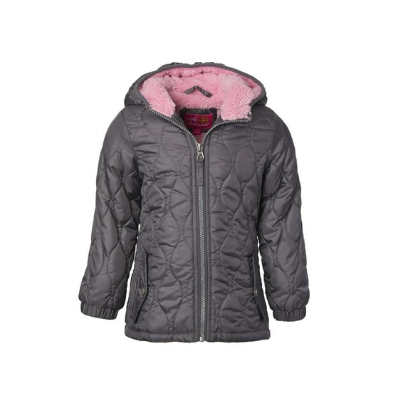 Pink Platinum Quilted jacket with sherpa lined hood (little girls & big girls)