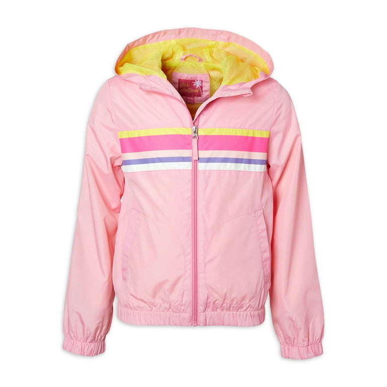 Pink Platinum Toddler Girls' Solid Windbreaker Jacket with Hood, Size 2T-4T  