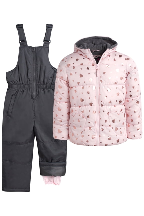 Girls Snowsuits - 2 Piece Insulated Soft Fleece Lined Ski Jacket and Snow Bibs