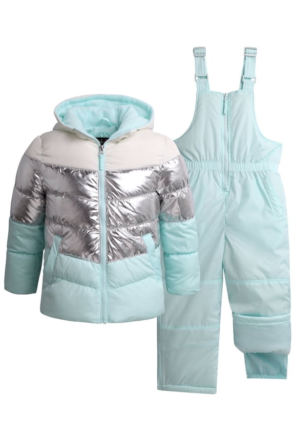 Girls Snowsuits - 2 Piece Insulated Soft Fleece Lined Ski Jacket and Snow Bibs