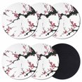 thumbnail image 1 of Pink Plum Blossom Coasters Set of 6, Absorbent Coasters for Drinks, Farmhouse Botanical Spring Floral Coaster for Desk Coffee Table Protection, Home Decor House Warming Gifts 4", 1 of 8