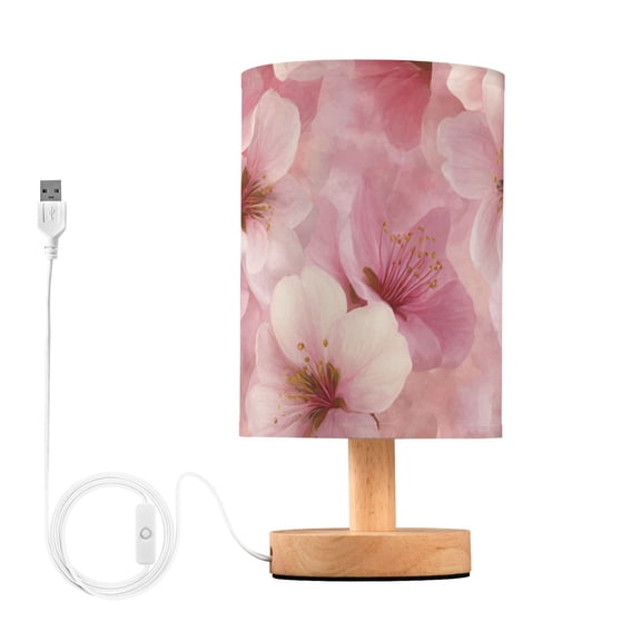 Pink Plum Blossom Table Lamp with USB Port LED Warm Light Lamp Night Light Home Decor