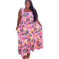 thumbnail image 1 of Pink Plus Size Floral Print Babydoll Maxi Dress, 1 of 4