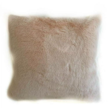 Pink Plush Animal Faux Fur Luxury Throw Pillow - 22 x 22 in.