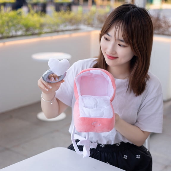 Pink Plush Heart Ring Set - Valentines Day Gift, Plush Heart-Shaped Ring Toys, Dog Ring For Wedding & Engagement, Proposal & Confession Ring - For Couples, Dog Weddings,