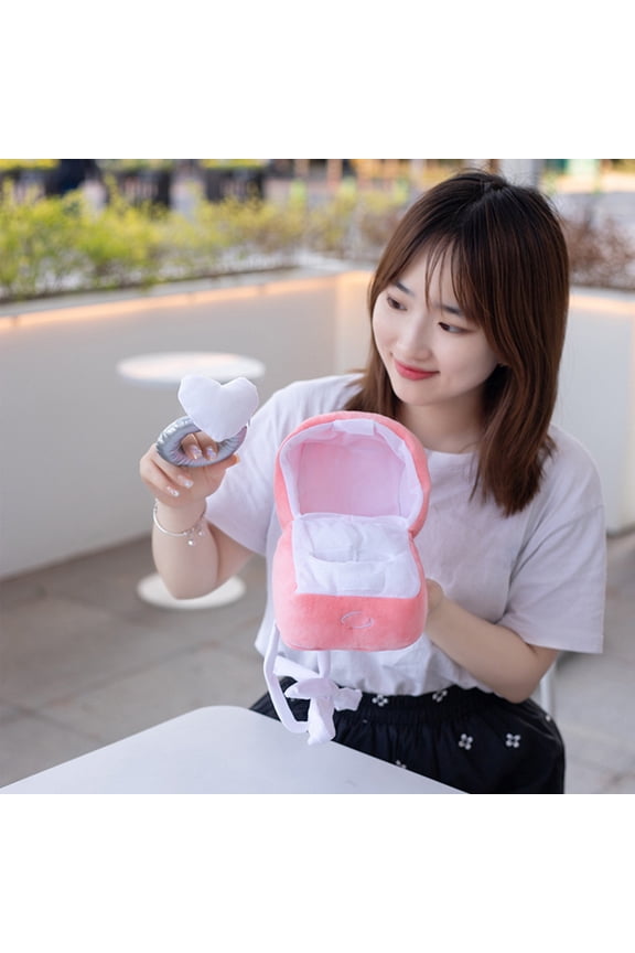 Pink Plush Heart Ring Set - Valentines Day Gift, Plush Heart-Shaped Ring Toys, Dog Ring For Wedding & Engagement, Proposal & Confession Ring - For Couples, Dog Weddings,