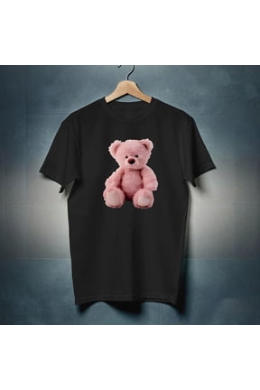 Pink Plush Teddy Bear Graphic Shirt, Retro Cute Tee