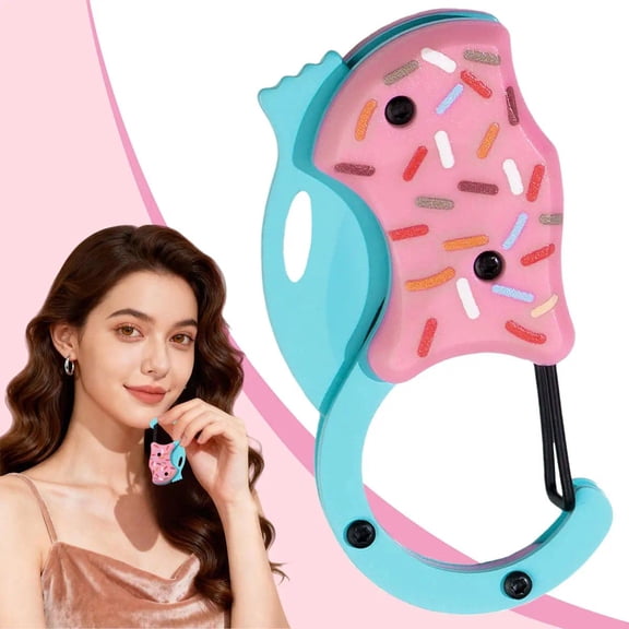 Pink Pocket Knife for Women Men, Cool Folding Knife Box Cutter, Mini EDC Knives for Everyday Carry, Folding Utility Knife with Unique Donut Design, Ideal Gifts  Toy knife for Men and Women