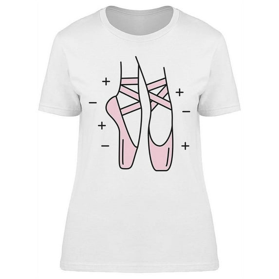 Pink Pointe Shoes Design T-Shirt Women -Image by Shutterstock, Female Small