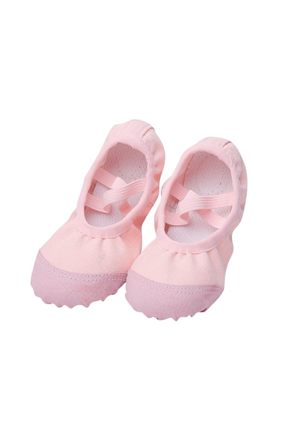 Pink Pointed Toe Soft Sole Kids Canvas Ballet Gymnastics Dance Shoes Slippers Children
