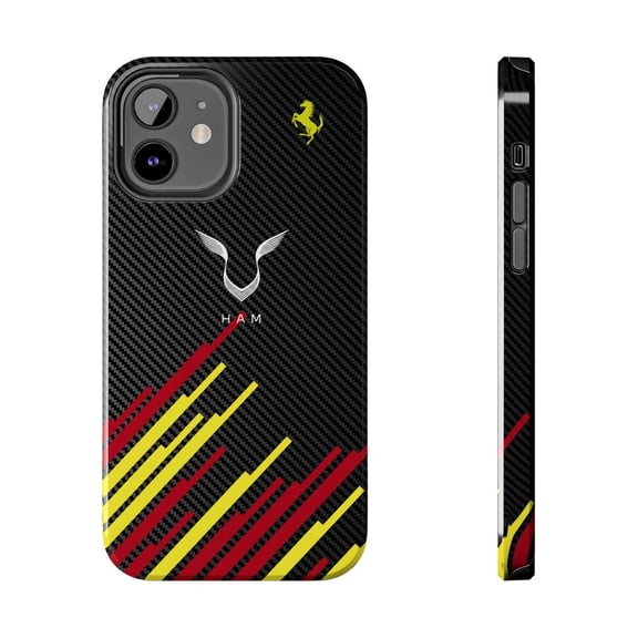 Pink Polar Apple iPhone 12 2025 Formula Racing Lewis Hamilton Lewis Hamilton 44 black Carbon Fiber Phone Case