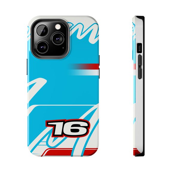 Pink Polar Apple iPhone 13 Pro Formula Racing Inspired by Charles Leclerc 16 Miami GP Phone Case