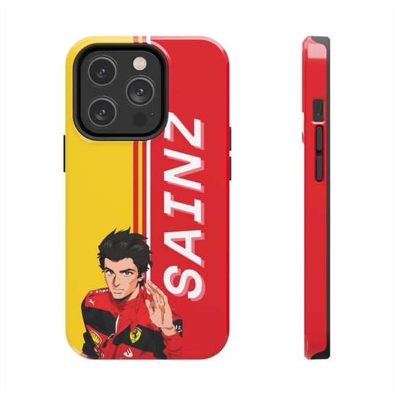 Pink Polar Apple iPhone 14 Pro Carlos Sainz Anime Phone Case