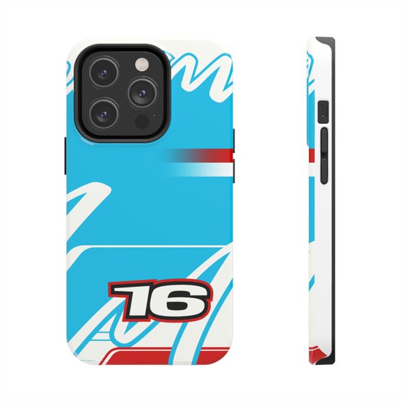 Pink Polar Apple iPhone 14 Pro Formula Racing Inspired by Charles Leclerc 16 Miami GP Phone Case