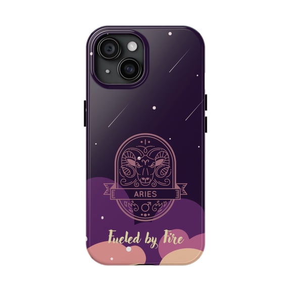 Pink Polar Apple iPhone 15 Aries ''fueled by fire'' Pink purple Phone Case