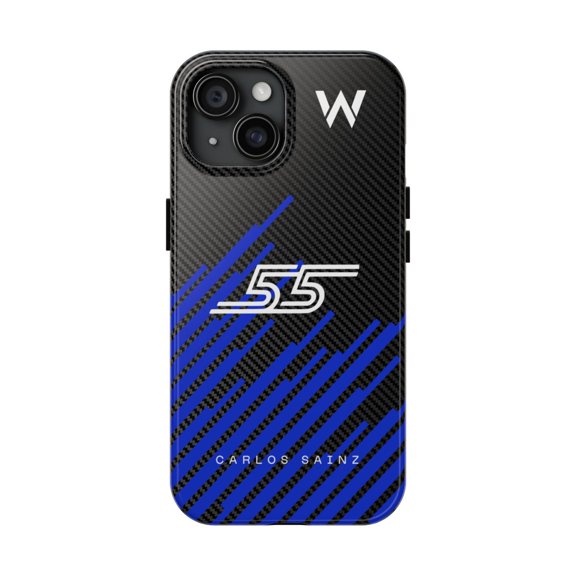 Pink Polar Apple iPhone 15 Formula Racing Carlos Sainz Carlos Sainz 55 Carbon Fiber Phone Case