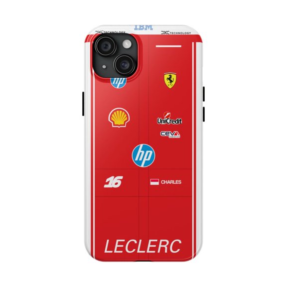 Pink Polar Apple iPhone 15 Plus Charles Leclerc 2026 Formula Racing Race Suit Phone Case