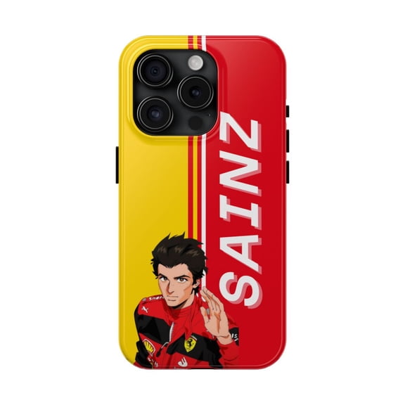 Pink Polar Apple iPhone 15 Pro Carlos Sainz Anime Phone Case