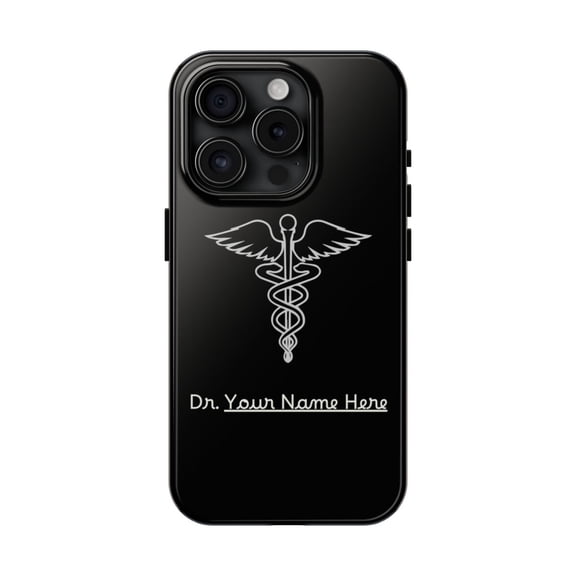 Pink Polar Apple iPhone 15 Pro Customizable for Doctors & Medical Students Personalize Phone Case