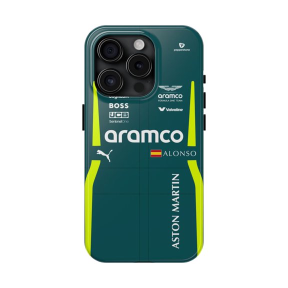 Pink Polar Apple iPhone 15 Pro Fernando Alonso 2025 Race Suit Formula Racing 2X World Phone Case