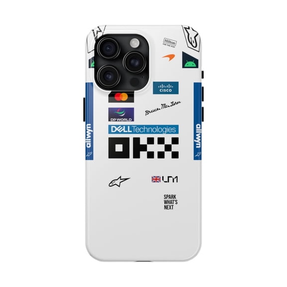 Pink Polar Apple iPhone 15 Pro Max Lando Norris F1 Silverstone GP 2026 race suit Phone Case