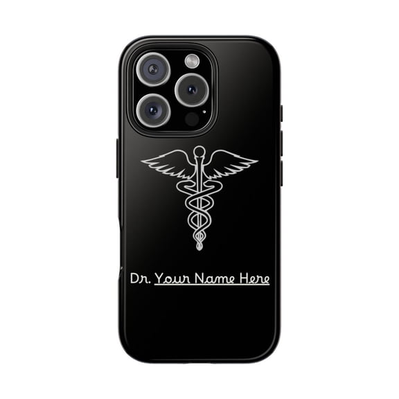 Pink Polar Apple iPhone 16 Pro Customizable for Doctors & Medical Students Personalize Phone Case