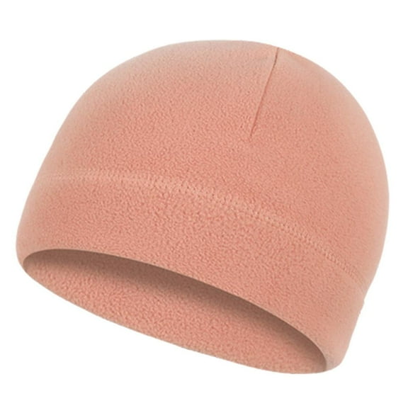 Pink Polar Fleece Winter Beanie - Unisex Warm Windproof Cap for Skiing Cycling Hiking, One Size Fits 50-54cm
