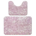thumbnail image 1 of Pink Polarization Pearl Sequins Shiny Glitter Bathroom Rugs, 2 Pieces Bath Rug Mat U Shaped Toilet Rugs, Soft Absorbent Bath Rugs, Machine Washable, Non-Slip Bath Mats For Tub, Shower And Bath Room, 1 of 6