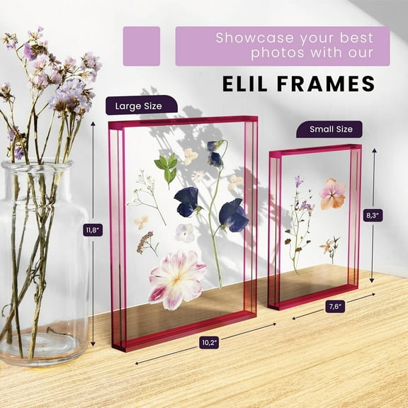 Pink Polaroid Frame for Film Fujifilm Instax Film 11.8" x 10.2" Collage Frame Family and Wedding Collage Picture Frames Double Glass Acrylic Frame Set of 2