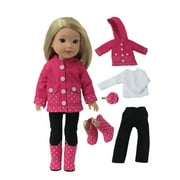 Pink Polka Dot Raincoat | Compatible with 14 Inch Wellie Wisher Doll Clothing