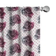 thumbnail image 1 of Pink Polka Dots Curtains 2 Panels Set, Digital Detailed Blooming Rose Petals, Window Drapes for Living Room Bedroom, 56"W X 63"L, Pink Dark Taupe Grey, by Ambesonne, 1 of 5