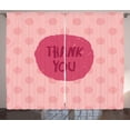 thumbnail image 1 of Pink Polka Dots Curtains 2 Panels Set, Thank You Wording in a Round Brush Paint Lovely Kindness, Window Drapes for Living Room Bedroom, 108"W X 90"L,Pale Pink Rose and Dark Pink, by Ambesonne, 1 of 3