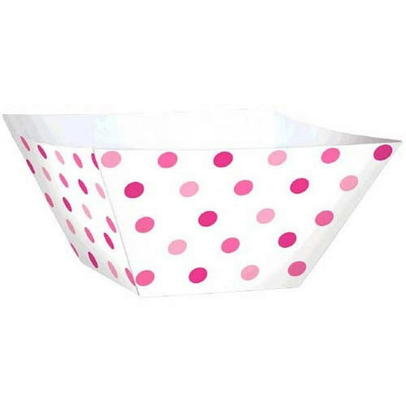 Pink Polka Dots Mini Square Bowls (24ct)