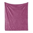 thumbnail image 1 of Pink Polka Dots Soft Flannel Fleece Throw Blanket, Backdrop Format and Characteristic Fashion Theme, Cozy Plush for Indoor and Outdoor Use, 60" x 80", Dark Magenta Baby Pink, by Ambesonne, 1 of 6