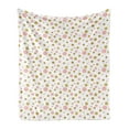 thumbnail image 1 of Pink Polka Dots Soft Flannel Fleece Throw Blanket, Blemishes in Small Big and Medium Sizes Golden Yellow Tone, Cozy Plush for Indoor and Outdoor Use, 70" x 90", Pale Pink Dark Khaki, by Ambesonne, 1 of 5